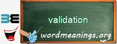 WordMeaning blackboard for validation